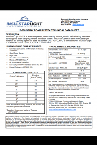 NCFI-12-008-InsulStarLight Technical Data Sheet (TDS)