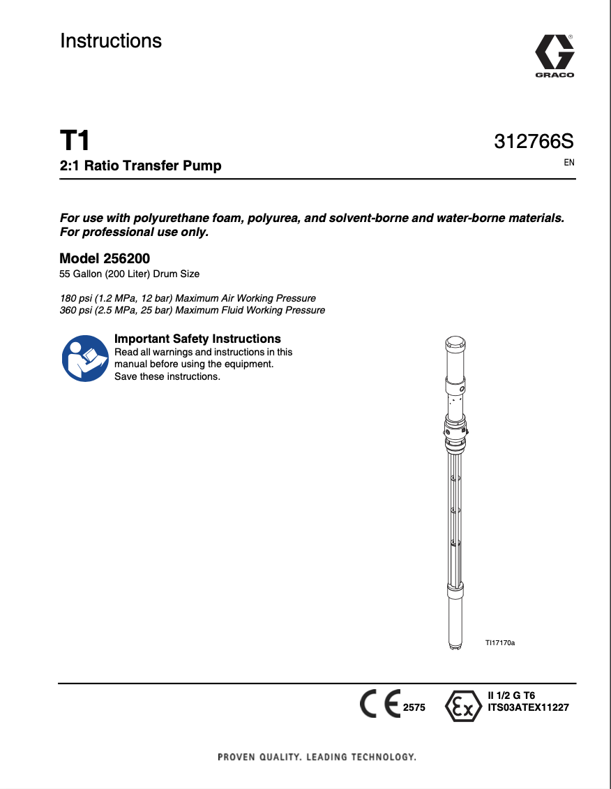 Graco T1 Transfer Pump Manual