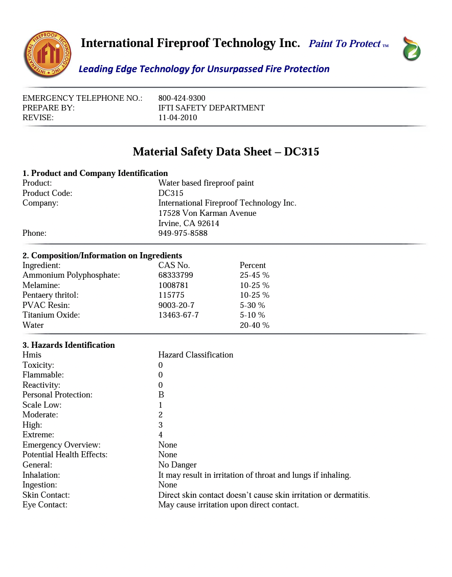 MSDS-DC-315