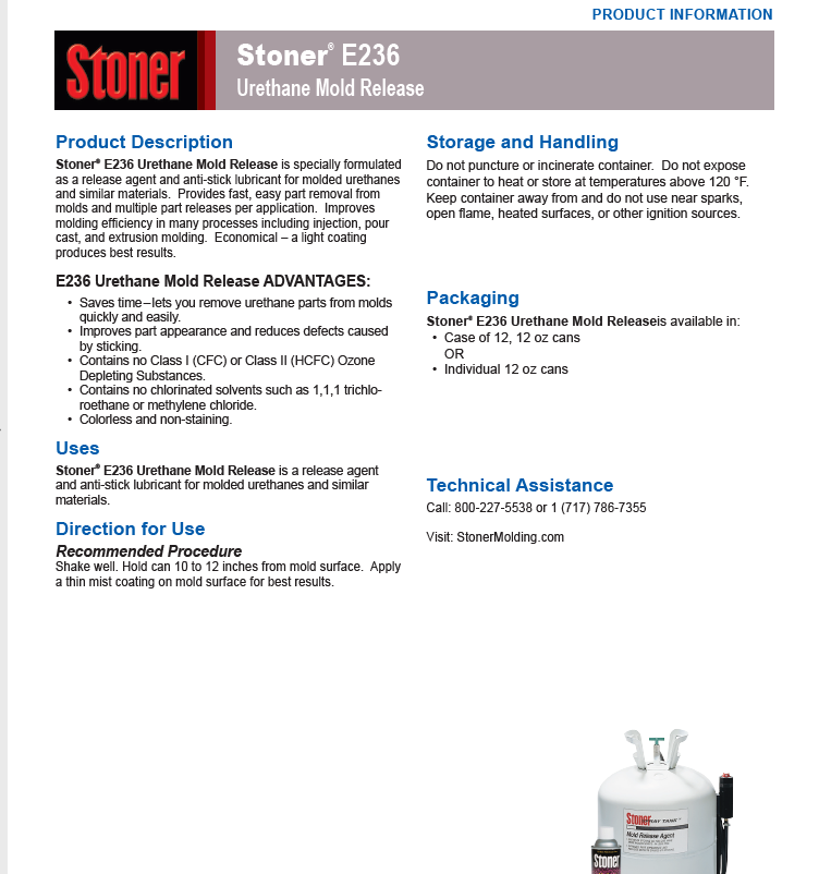 Urethane Mold Release Product Data Sheet (PDS)