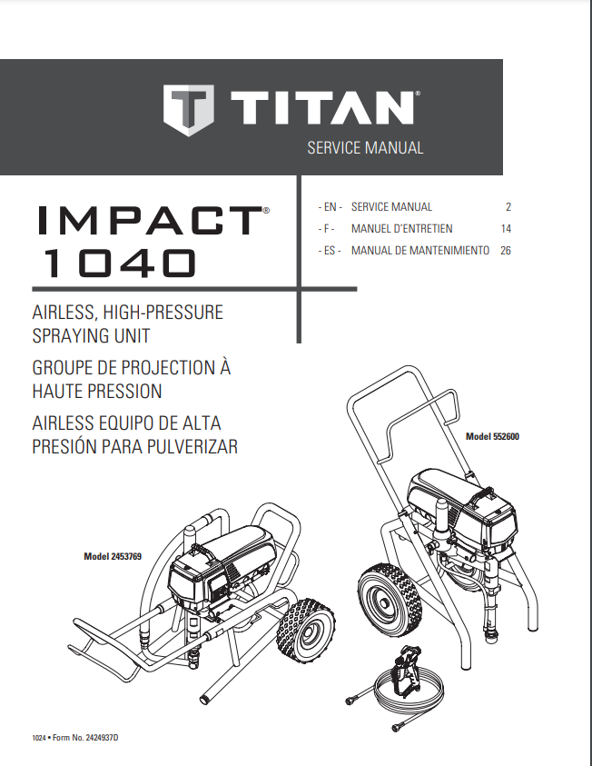 Titan Impact 1040 Service Manual