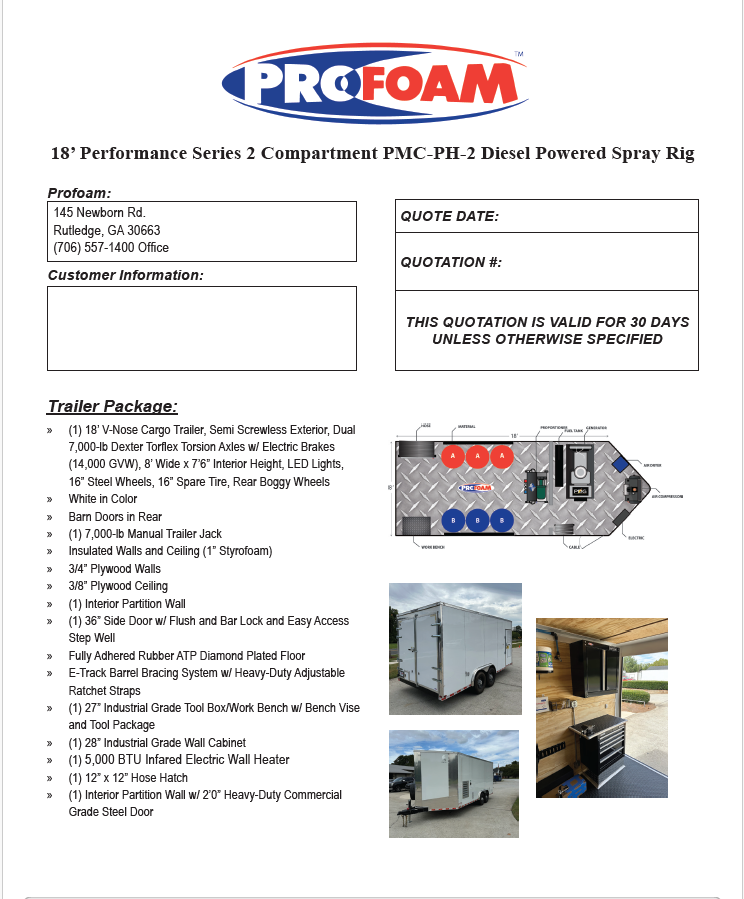 18' Performance Series 2 Compartment PMC PH-2 Diesel Powered Spray Rig