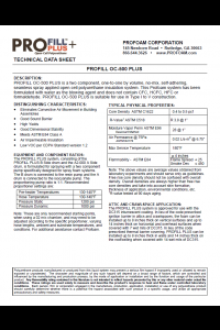 Profoam ProFill Plus High Yield Open Cell Technical Data Sheet (TDS)