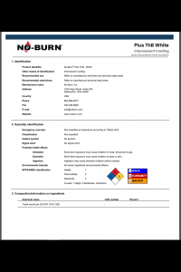 No-Burn Intumescent Coating Plus ThB White Safety Data Sheet ( SDS)