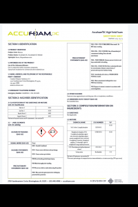 Accufoam Open Cell Safety Data Sheet (SDS)