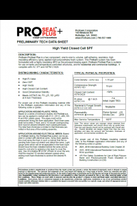 Profoam ProSeal Plus 1.7# HFO High Yield Technical Data Sheet (TDS)