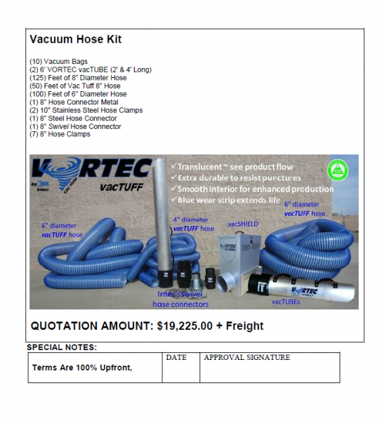 Vortec " Mega Beast" Insulation Removal and Vacuum System 6.4 Package