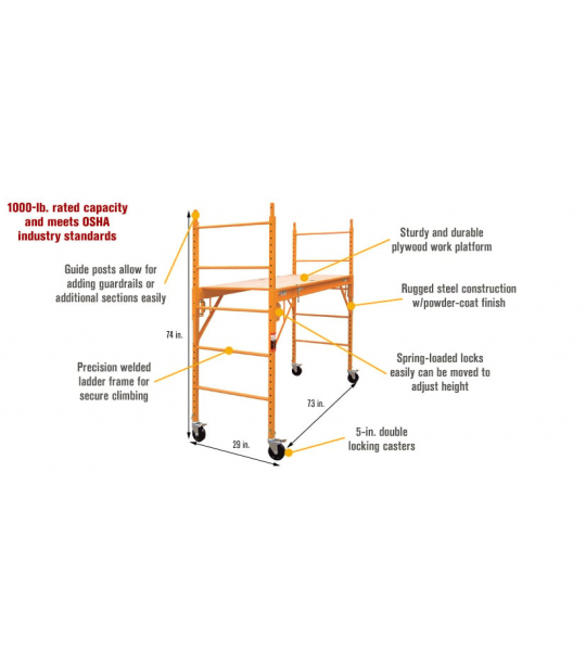 24" x 72" Bakers Scaffold