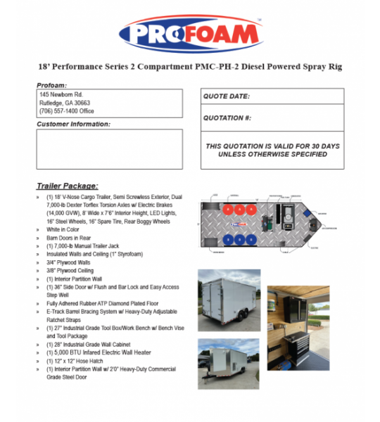 18' Performance Series 2-Compartment PMC PH-2 Diesel Powered Spray Rig